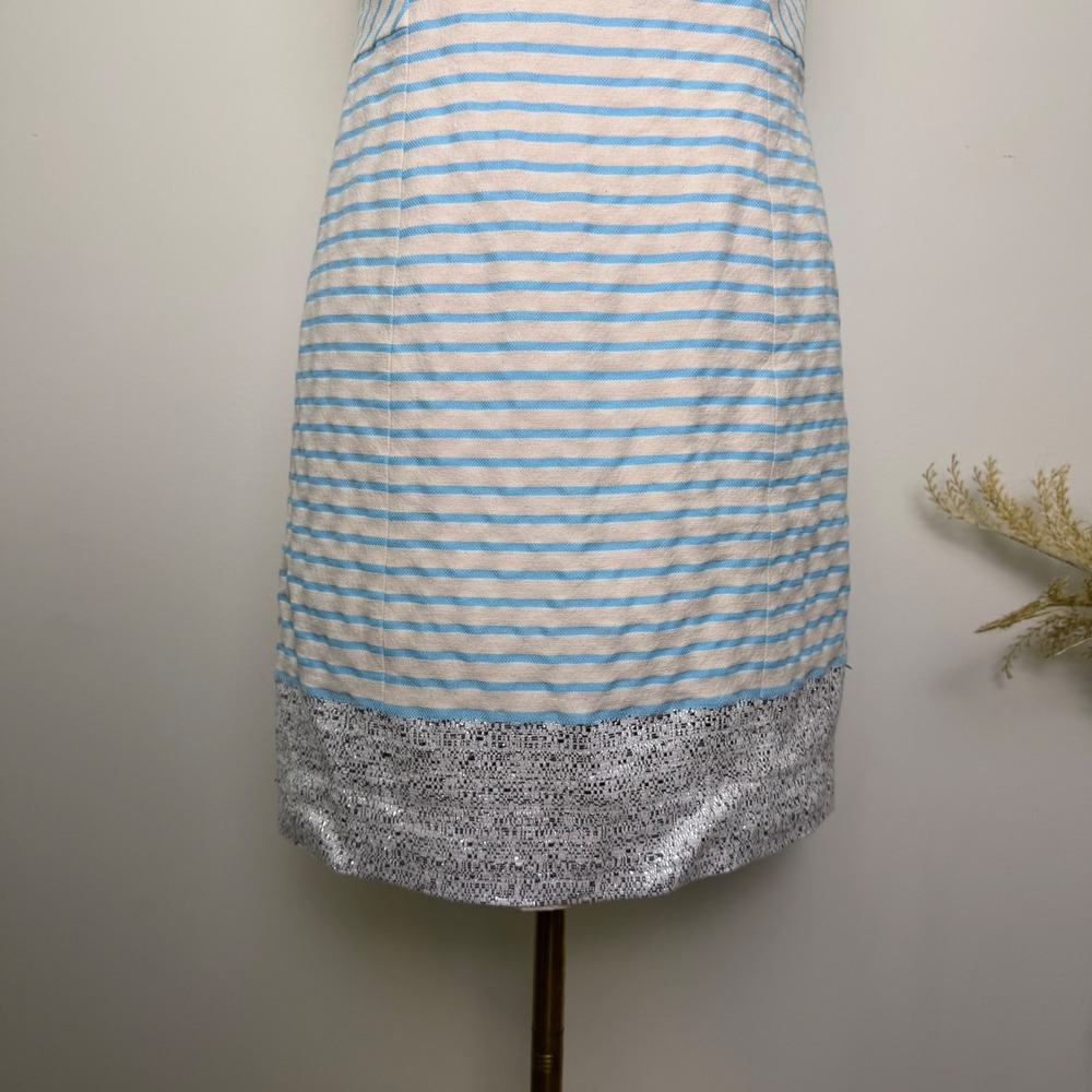Lilly Pulitzer Remi Size 10 Striped Metallic Trim Cami Mini Dress - Picture 3 of 10